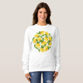 Sweatshirt Couronne de citrons d'aquarelle (Devant entier)
