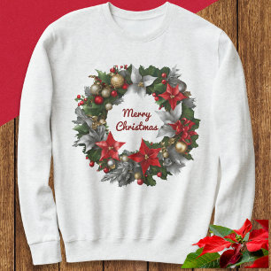 Sweatshirt Couronne de Noël Verdure festive Vacances d'hiver