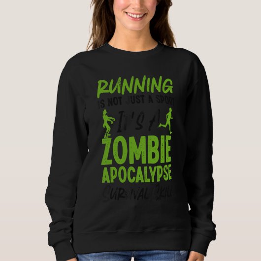 Sweatshirt Course à pied Runner Semi-Marathon Zombie La cours (Devant)