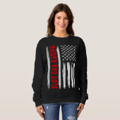 Sweatshirt Course de voitures à crémaillère du drapeau améric (Devant entier)