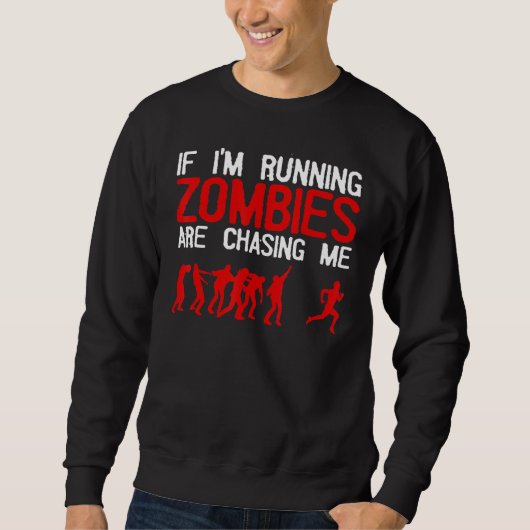 Sweatshirt Course de zombies pour hommes et femmes Halloween (Devant)