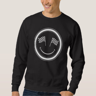 Sweatshirt Course Smile Racecar À damiers Drapeau Piste Voitu