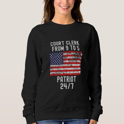 Sweatshirt Court Clerk Patrio Patriotic 4th Of July Usa Flag (Devant)