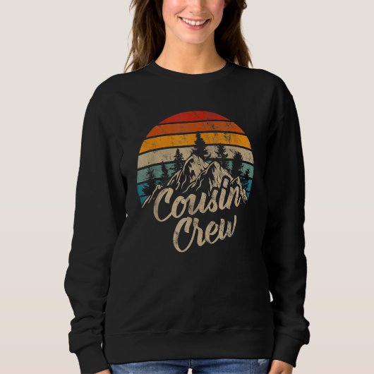 Sweatshirt Cousin Crew Camping Outdoor Sunset Summer Camp (Devant)