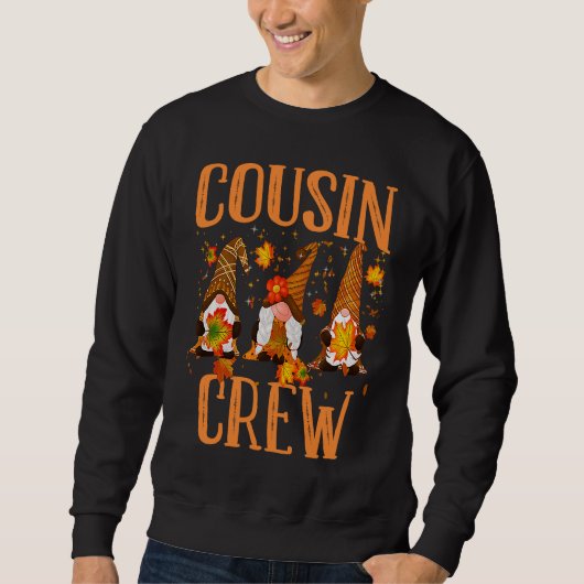 Sweatshirt COUSIN CREW Gnomes Thanksgiving Pumkin Autumn Fall (Devant)