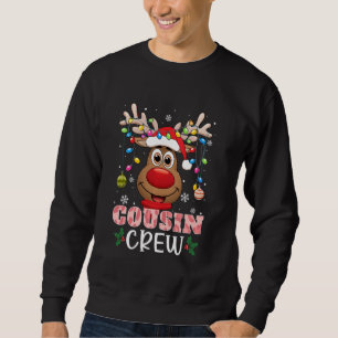 Sweatshirt Cousin Crew léopard rose Noël Light Boys Girl
