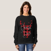 Sweatshirt Cousin Deer Christmas Pajama Rouge Plaid Buffalo M (Devant entier)