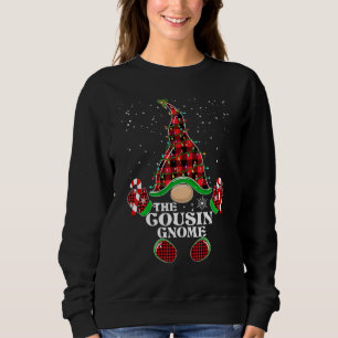 Sweatshirt Cousin Gnome Buffalo à carreaux Famille de Noël ap