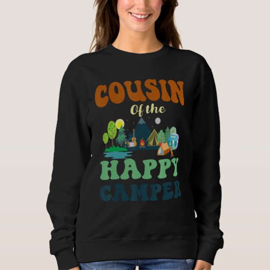 Sweatshirt Cousin Of The Happy Camper Men 1st Bday Camping Tr (Devant)
