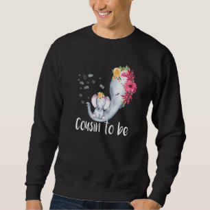 Sweatshirt Cousine Éléphant Futur Bébé Fête Cousine Féminine