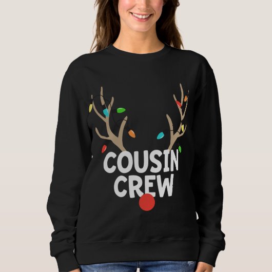 Sweatshirt Coussin Écran de Noël Pyjama Reindeer Lumières Mat (Devant)