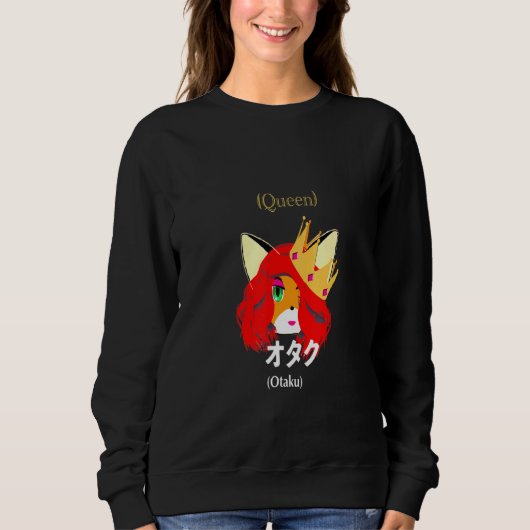Sweatshirt Coute Fox Foxy Queen Otaku (Devant)