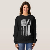 Sweatshirt Couteau de chef drôle Design de drapeau américain (Devant entier)