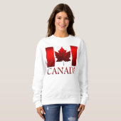 Sweatshirt Coutume de chemise de drapeau du Canada des femmes (Devant entier)