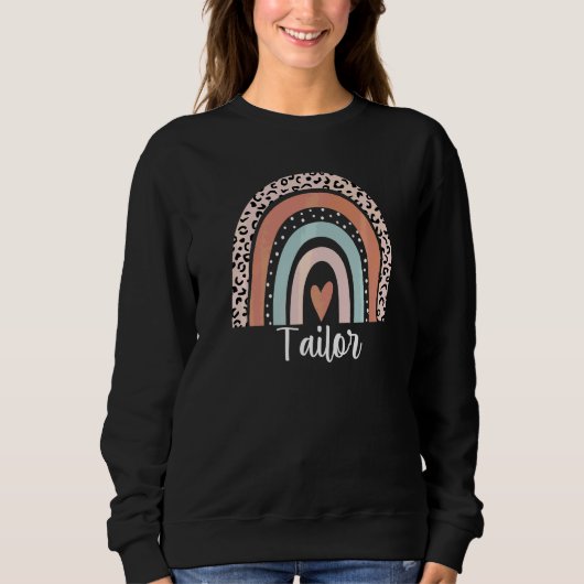 Sweatshirt Couturier Léopard Arc-en-ciel Appreciation de Cou (Devant)