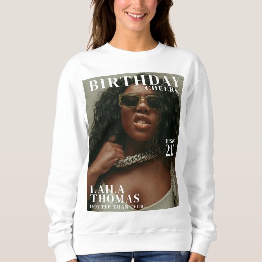 Sweatshirt Couverture de magazine de fête d'anniversaire pers (Devant)