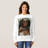 Sweatshirt Couverture de magazine de fête d'anniversaire pers (Devant entier)