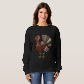 Sweatshirt Couverture de Thanksgiving patchwork dinde automne (Devant entier)