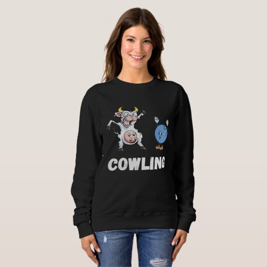 Sweatshirt Cow Bowling Ball Bowler Strike Bowling Pin Funny B (Devant entier)
