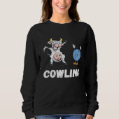 Sweatshirt Cow Bowling Ball Bowler Strike Bowling Pin Funny B (Devant)