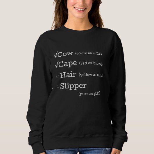 Sweatshirt Cow Cape Hair Slipper Musical Theatre Tee (Devant)