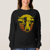 Sweatshirt Cow Cow Tête Retro Lunettes de soleil Fermier (Devant)