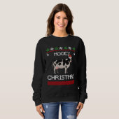 Sweatshirt Cow  Mooey Christmas  Cow With Santa Hat (Devant entier)