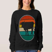 Sweatshirt Cow Sunset Vintage (Devant)