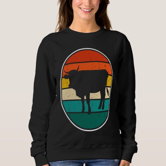 Sweatshirt Cow Sunset Vintage (Devant)