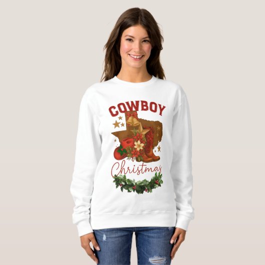 Sweatshirt Cowboy Christmas (Devant entier)
