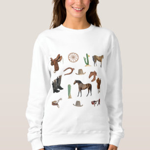 Sweatshirt Cowboy Cowgirl Rodeo Pays Motif
