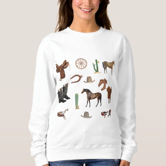 Sweatshirt Cowboy Cowgirl Rodeo Pays Motif (Devant)