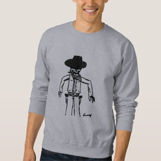 Sweatshirt Cowboy Sketch Mens (Devant)