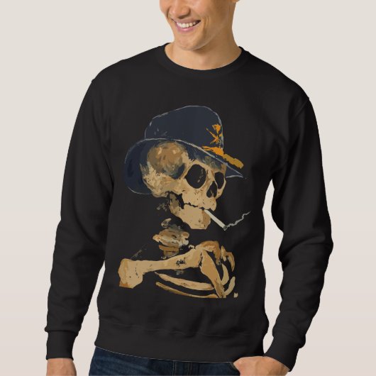Sweatshirt Cowboy squelette fumeur (Devant)