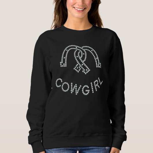 Sweatshirt Cowgirl - Cool de la vache occidentale fille en fe (Devant)