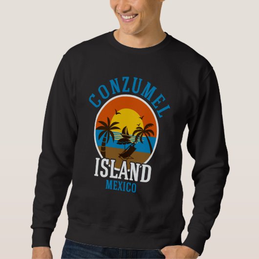 Sweatshirt Cozumel Mexico Beaches Retro Cool Distressed Graph (Devant)