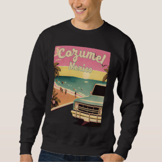 Sweatshirt Cozumel Retro Beach Vacation Graphics Cozumel Surf