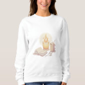 Sweatshirt Cozy Candle and Hot Chocolate Illustration (Devant)