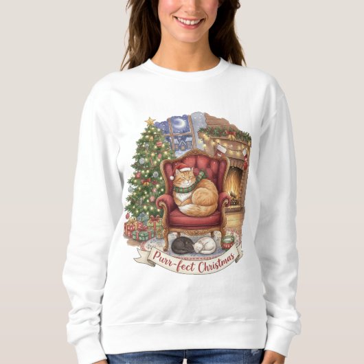 Sweatshirt Cozy Cats Noël | Amoureux des Chats (Devant)