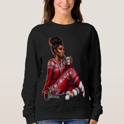 Sweatshirt Cozy Christmas Girl – MaMuse Long Sleeve Tee (Devant)
