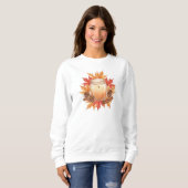 Sweatshirt Cozy Fall Candle with Maple Leaves | Autumn Design (Devant entier)