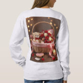 Sweatshirt Cozy Teddy Rose Basket Romantic Valentine (Dos)