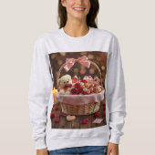 Sweatshirt Cozy Teddy Rose Basket Romantic Valentine (Devant)
