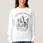 Sweatshirt Cozy Vintage Edinburgh | Castle Retro Design (Devant)