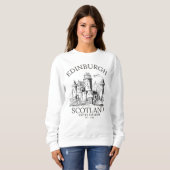 Sweatshirt Cozy Vintage Edinburgh | Castle Retro Design (Devant entier)