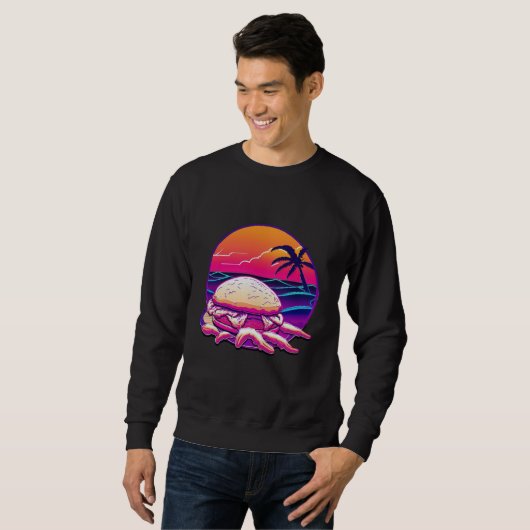 Sweatshirt Crab Cakes Synthwave 80s Retrowave Aesthetic (Devant entier)