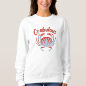 Sweatshirt Crabe bleu et rouge, Crabulous, pêche esthétique (Devant)