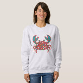 Sweatshirt Crabe de la Côte Été Plage (Devant entier)