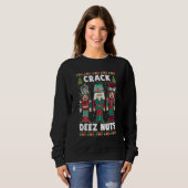 Sweatshirt Crack Deez Nuts Funny Ugly Sweer de Noël Famil (Devant entier)