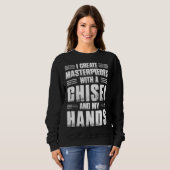 Sweatshirt Crafting Dad Crafter Woodworking Chisel in Hands (Devant entier)